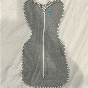 Love to Dream Gray Sleep Sack with Body Hugging Shape and White Zipper